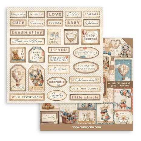 Stamperia Baby 8x8 Inch Mini Pad (SBBMS001)
