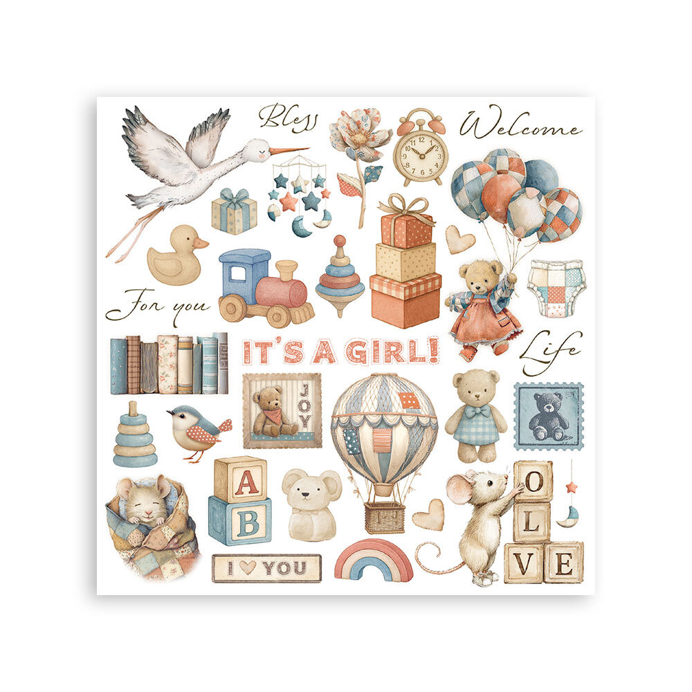 Stamperia Baby 6x6 Inch Rub-On Assortment (DFLRBX05) Stamperia Baby 6x6 Inch Rub-On Assortment (DFLRBX05)