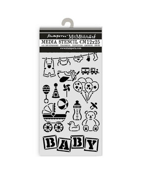 Stamperia Baby Thick Stencil 12x25cm Elements (KSTDL145)