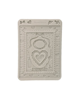 Stamperia Baby A5 Silicon Mould Frames and Hearts (KACMA602)