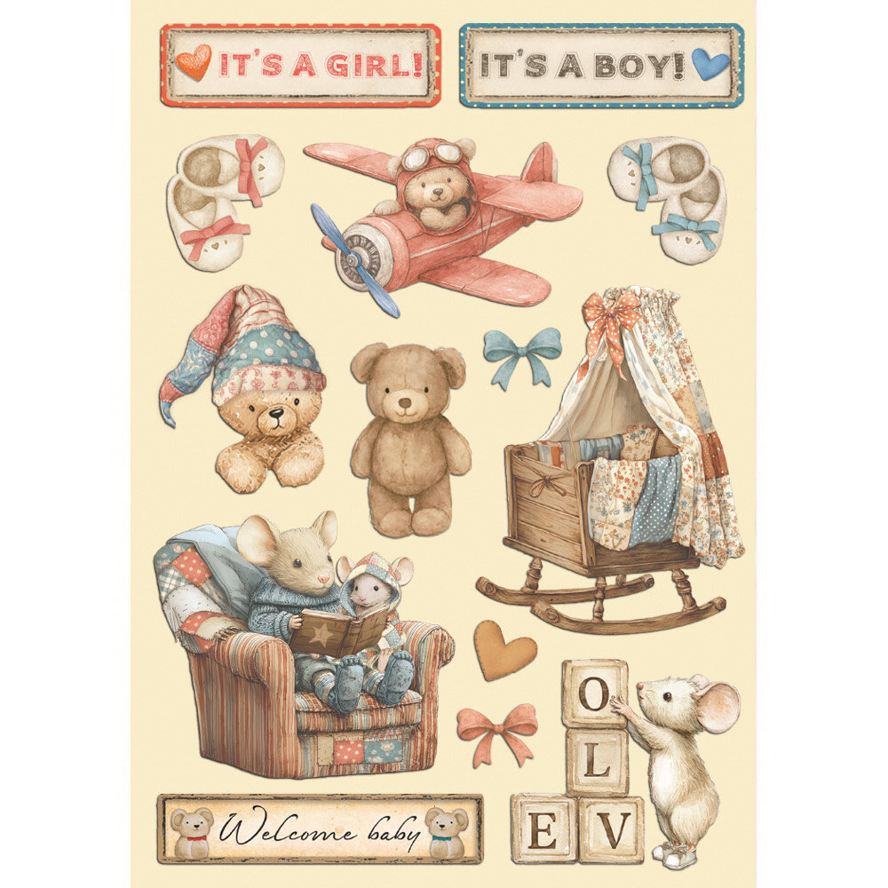 Stamperia Baby Wooden Shapes A5 (KLSP193)