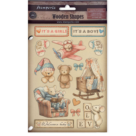 Stamperia Baby Wooden Shapes A5 (KLSP193)