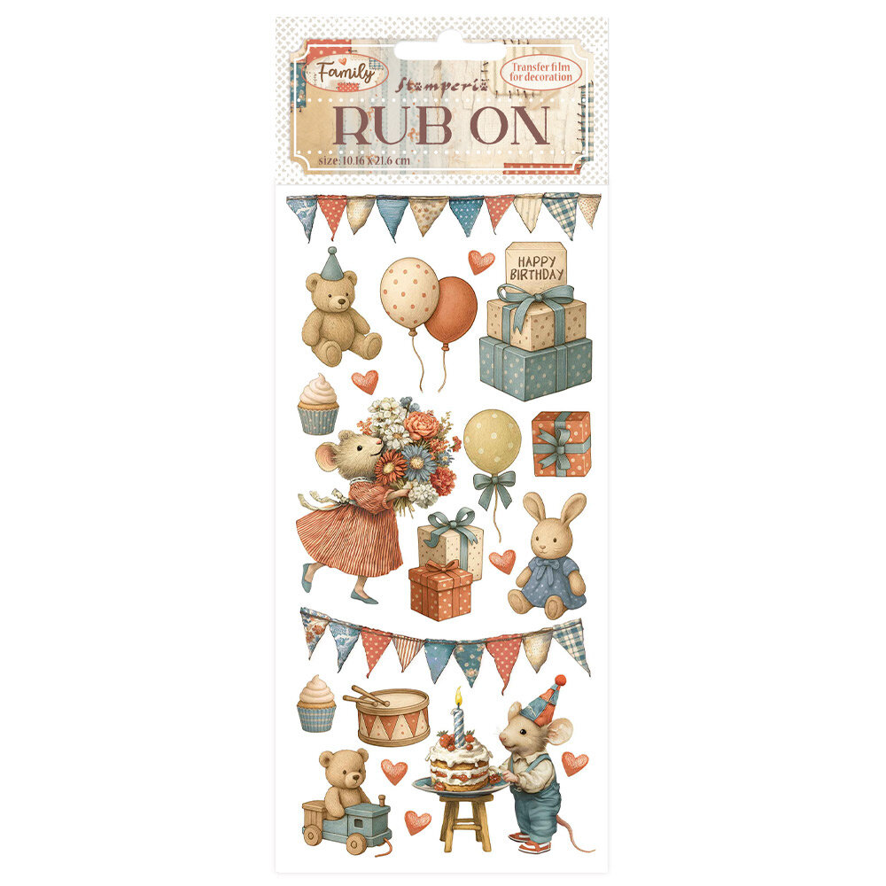 Stamperia Family Rub-On 4x8,5 Inch Party (DFLRB215)