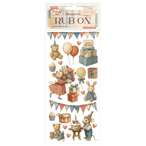 Stamperia Family Rub-On 4x8,5 Inch Party (DFLRB215)