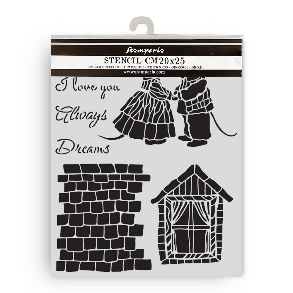 Stamperia Family Thick stencil 20x25cm House and Mice (KSTD196) Stamperia Family Thick stencil 20x25cm House and Mice (KSTD196)