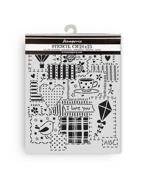 Stamperia Family Thick Stencil 20x25cm Patchwork (KSTD197)