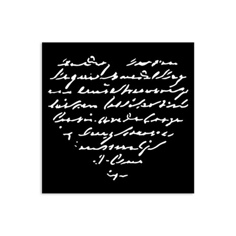 Stamperia Family Thick Stencil 12x12cm Heart With Writing (KSTDS69)