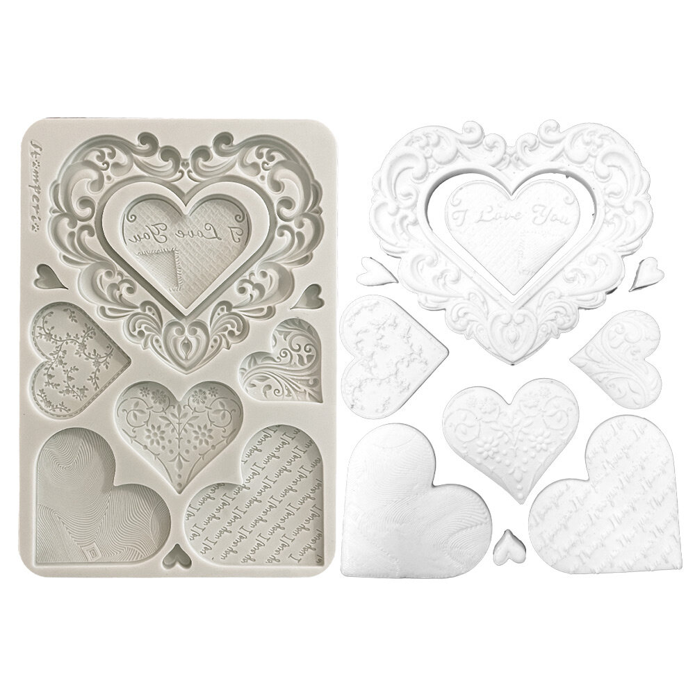 Stamperia Family A5 Silicon Mould Hearts (KACMA600)