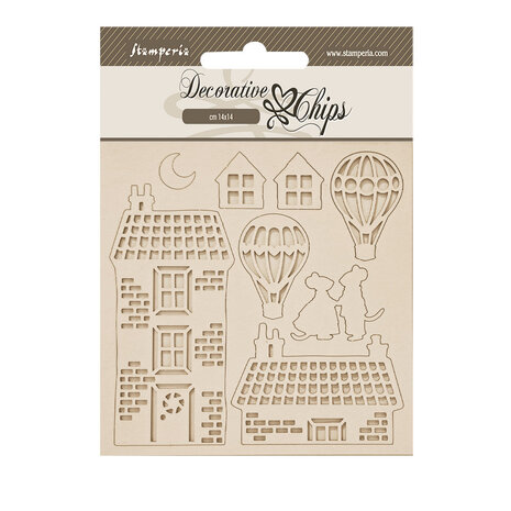 Stamperia Family Decorative Chips House and Balloons (SCB281) Stamperia Family Decorative Chips House and Balloons (SCB281)