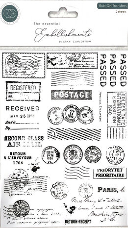 Craft Consortium The Collector Rub on Transfers Postage (CERUBT001)