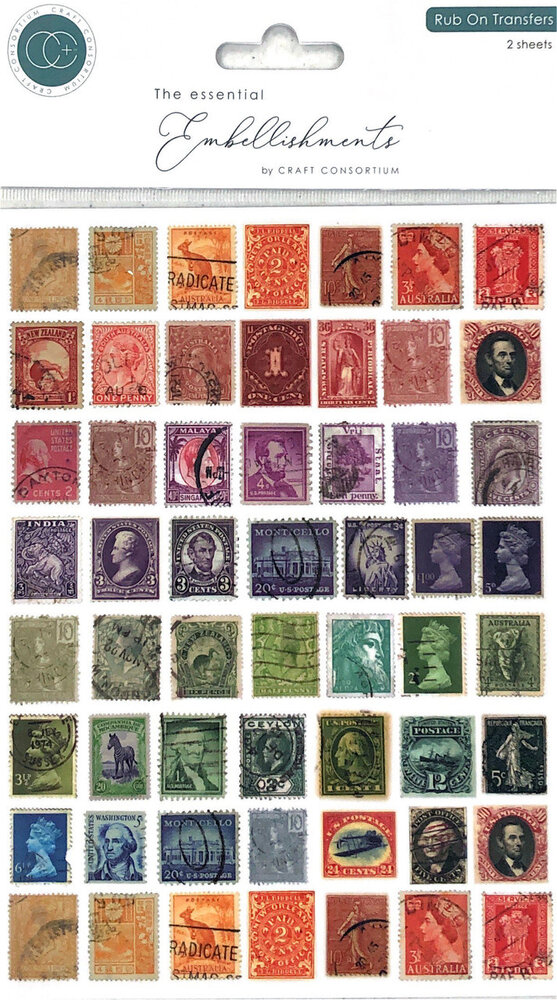 Craft Consortium The Collector Rub on Transfers Used Stamps (CERUBT002)