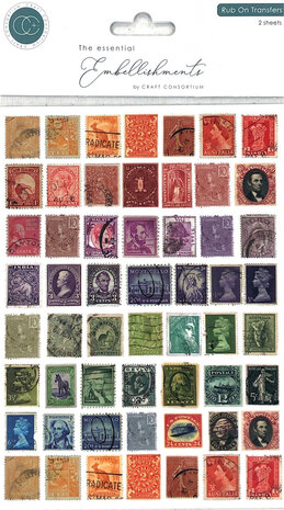 Craft Consortium PRE-ORDER The Collector Rub on Transfers Used Stamps (CERUBT002)