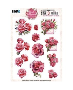 Berrie's Beauties Floral Elegance 3D Push Out Romantic Roses (SB11078)