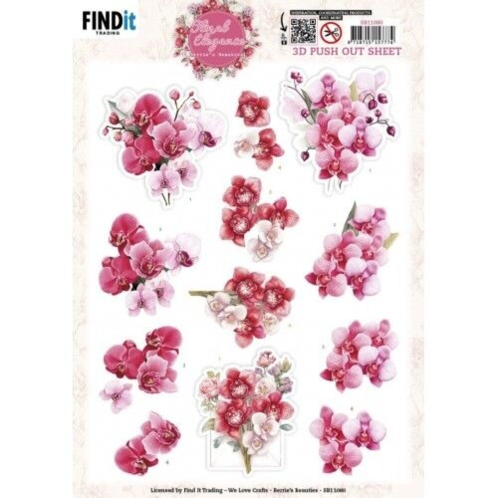 Berrie's Beauties Floral Elegance 3D Push Out Orchid Grace (SB11080)