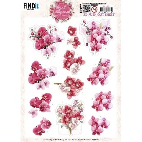 Berrie's Beauties Floral Elegance 3D Push Out Orchid Grace (SB11080)