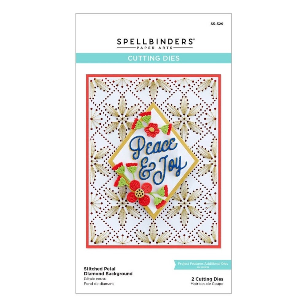 Spellbinders Stitched Petal Diamond Background Dies (S5-529)