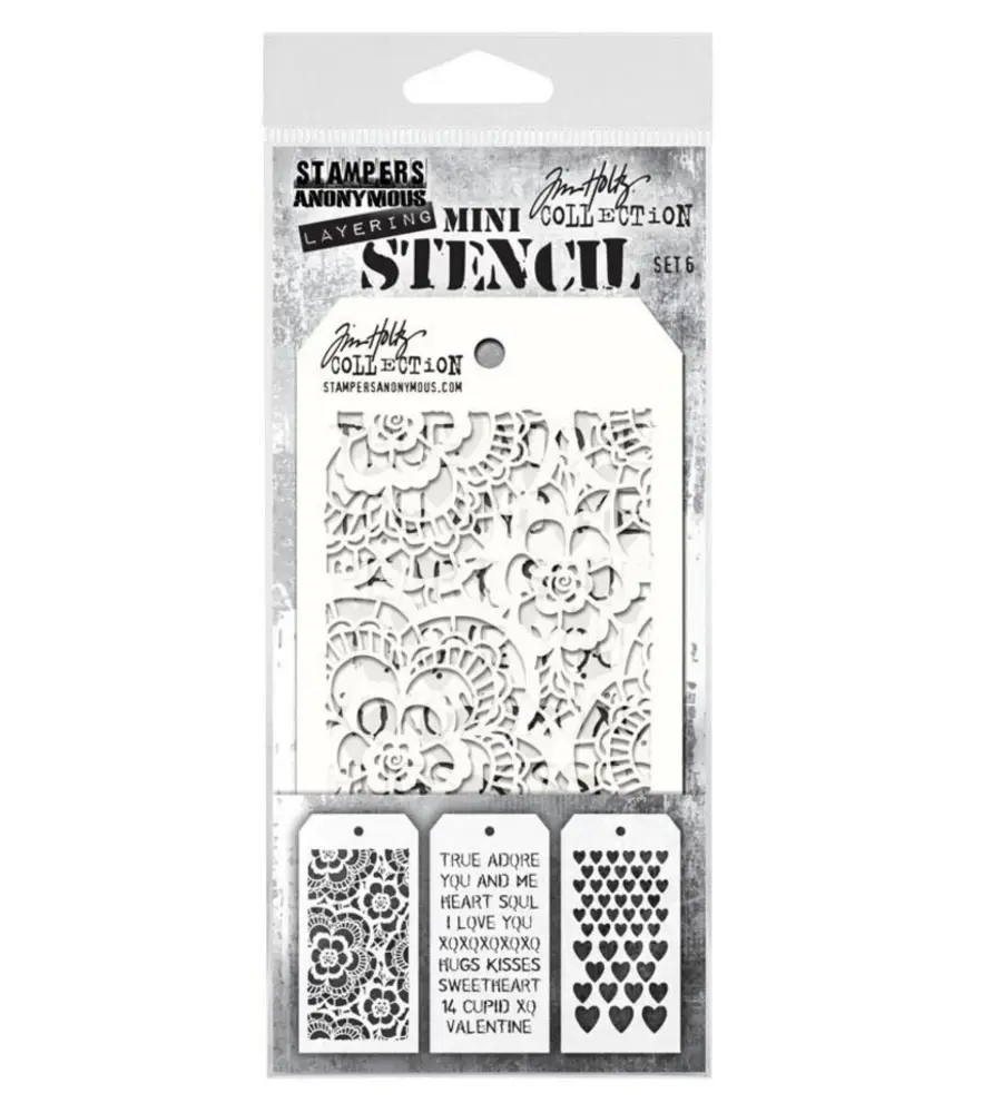 Stampers Anonymous Tim Holtz Mini Layering Stencil Set 6 (THMST006)