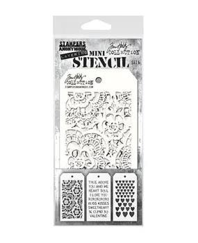 Stampers Anonymous Tim Holtz Mini Layering Stencil Set 6 (THMST006)