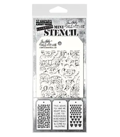 Stampers Anonymous Tim Holtz Mini Layering Stencil Set 6 (THMST006)