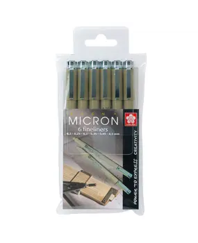 SAKURA Pigma Micron Etui 6 Zwart (POXSDK-6)