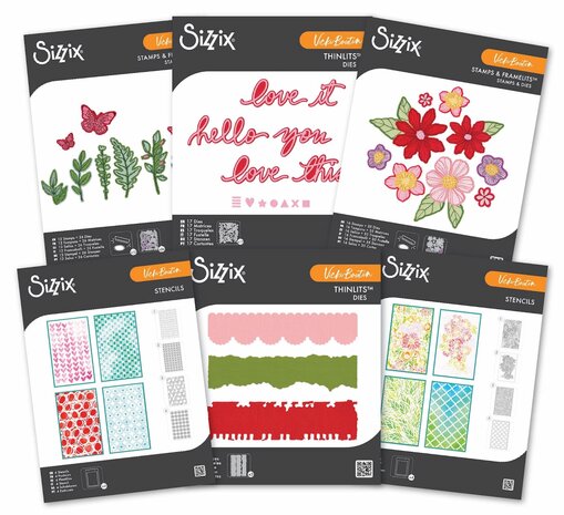 Sizzix Vicki Boutin Stencils Buildables Backgrounds #1 (667070) Sizzix Vicki Boutin Stencils Buildables Backgrounds #1 (667070)