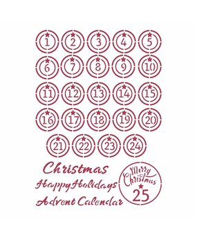 Stamperia Stencil A4 Christmas Patchwork Advent (KSG475) (OUTLET)