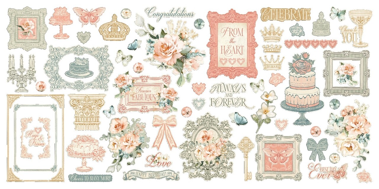 Graphic 45 PRE-ORDER Always & Forever Ephemera Set (4503177)