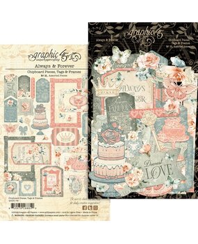Graphic 45 PRE-ORDER Always & Forever Chipboard Pieces Tags & Frames (4503178)