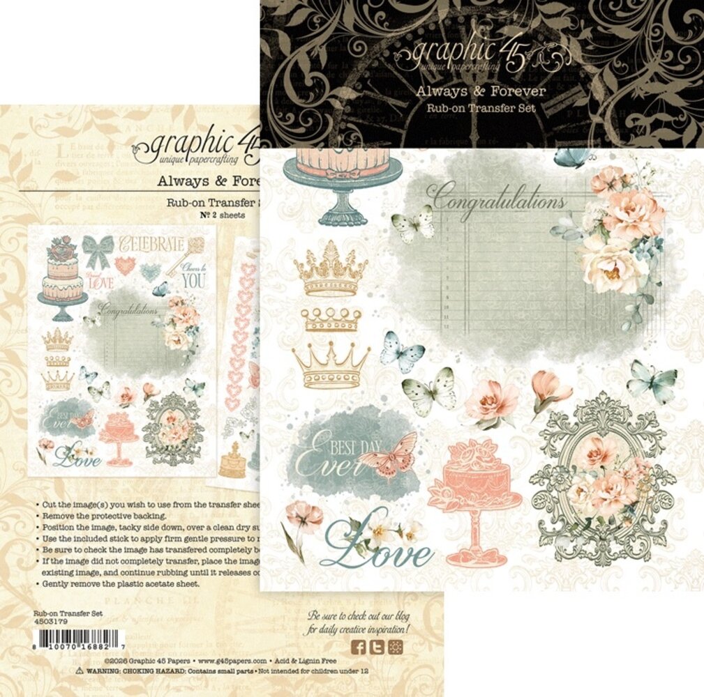 Graphic 45 Always & Forever Rub-on Transfers (4503179)