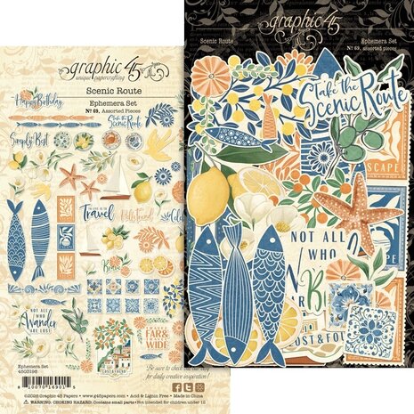 Graphic 45 PRE-ORDER Scenic Route Ephemera Set (4503198)