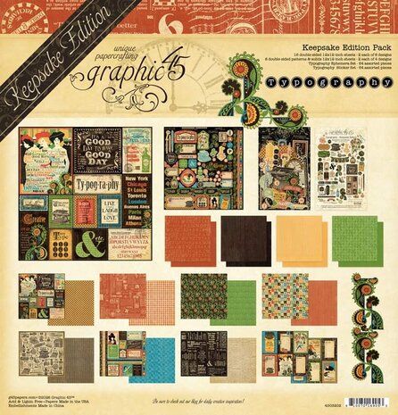 Graphic 45 Typography 12x12 Inch Keepsake Edition (4503202)
