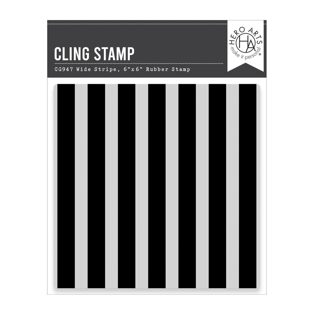Hero Arts Packed With Love Cling Rubber Stamp Wide Stripe Bold Print (CG947)