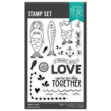 Hero Arts Packed With Love Clear Stamp Set Partners In Brine (CM834)