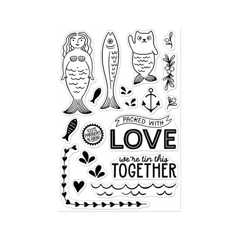 Hero Arts Packed With Love Clear Stamp Set Partners In Brine (CM834)