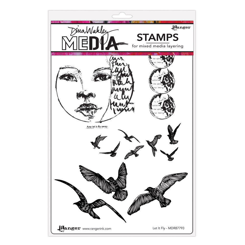 Dina Wakley MEdia Cling Stamps Let It Fly (MDR87793)