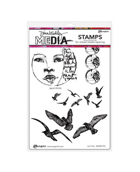 Dina Wakley MEdia Cling Stamps Let It Fly (MDR87793)