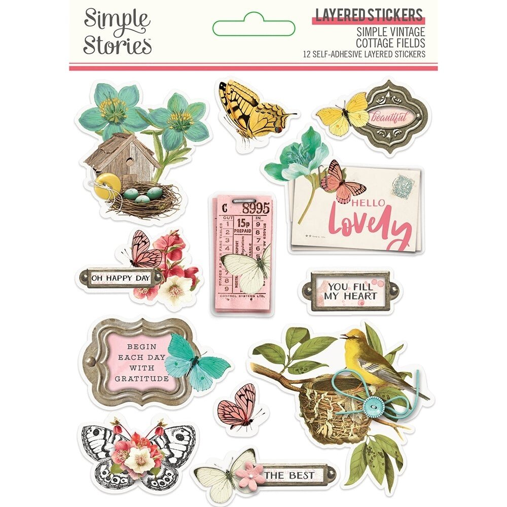 Simple Stories Simple Vintage Cottage Fields Layered Stickers (14726) (OUTLET)
