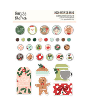 Simple Stories Baking Spirits Bright Decorative Brads (18325) (OUTLET)