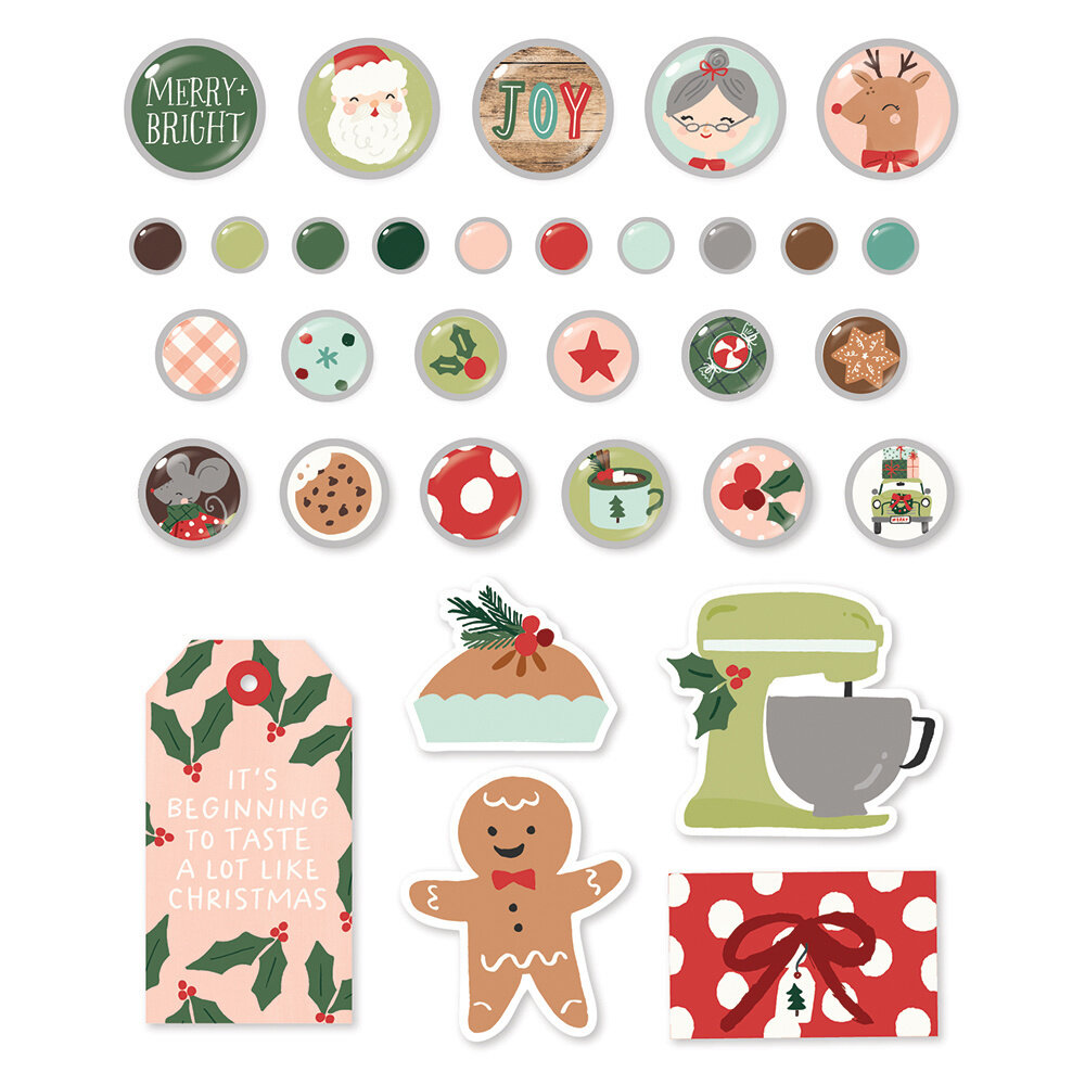 Simple Stories Baking Spirits Bright Decorative Brads (18325) (OUTLET)