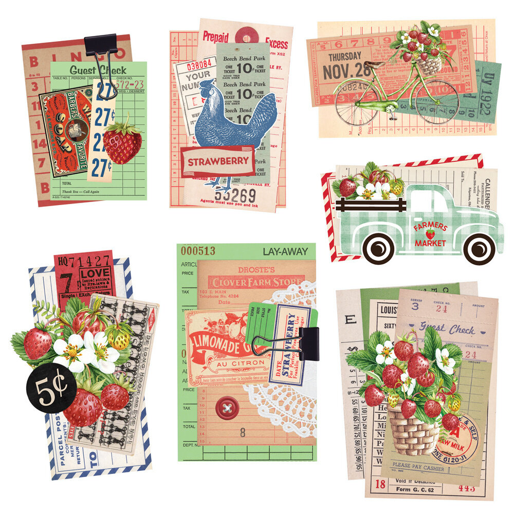 Simple Stories Simple Vintage Berry Fields Chipboard Clusters (20127) (OUTLET)