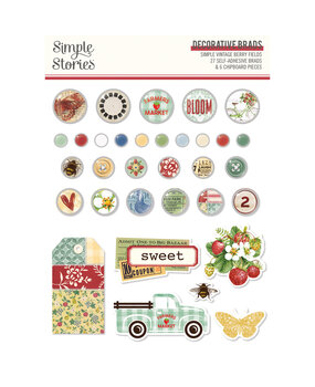 Simple Stories Simple Vintage Berry Fields Decorative Brads (20131) (OUTLET)