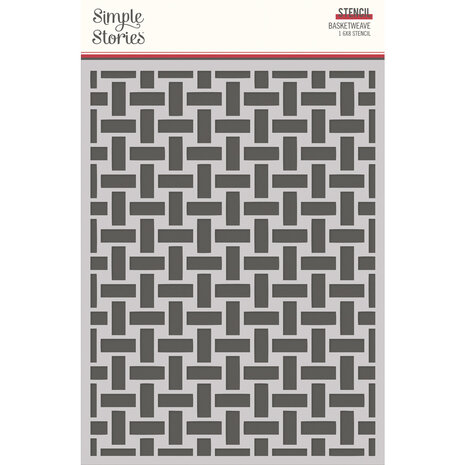 Simple Stories Simple Vintage Berry Fields Stencil Basketweave (20134) (OUTLET)