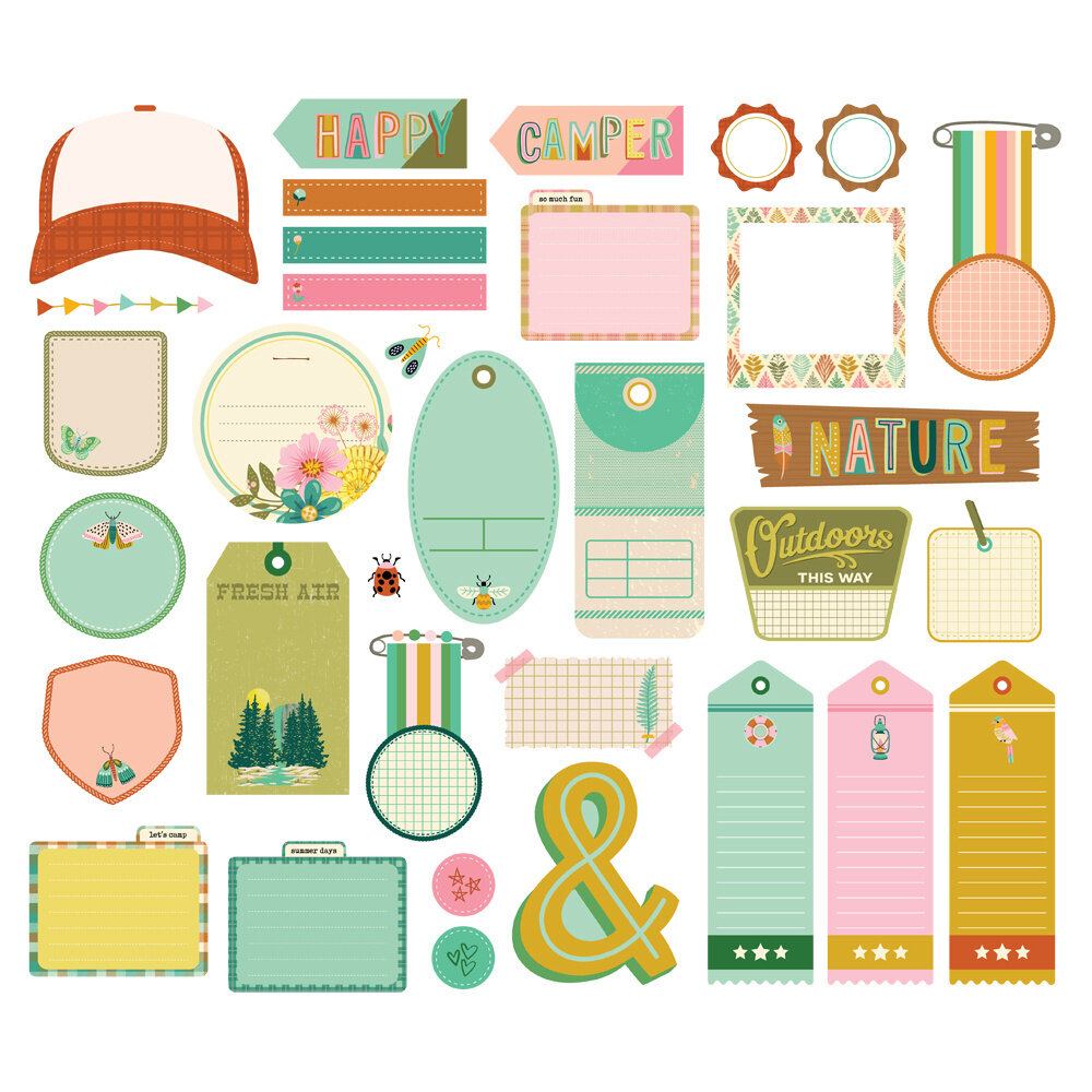 Simple Stories Trail Mix Journal Bits (34pcs) (20319) (OUTLET)