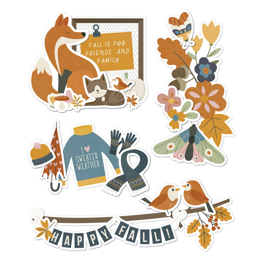 Simple Stories Acorn Lane Layered Chipboard (4pcs) (21022) (OUTLET)