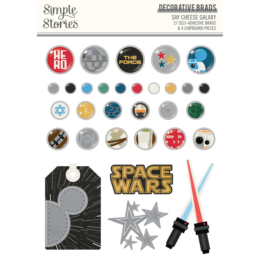 Simple Stories Say Cheese Galaxy Decorative Brads (22454) (OUTLET)