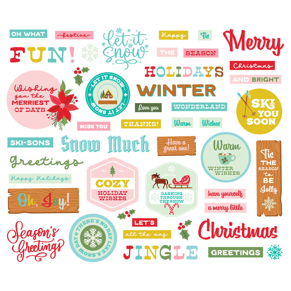 Simple Stories Snow Pine Lodge Sentiment Bits & Pieces (23122) (OUTLET)