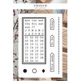 Emadam Clear Stamp Perpetual Calendar Rectangle (1250)
