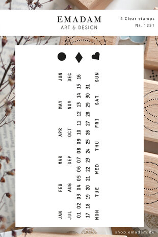 Emadam Clear Stamp Perpetual Calendar Classic Rectangle (1251)