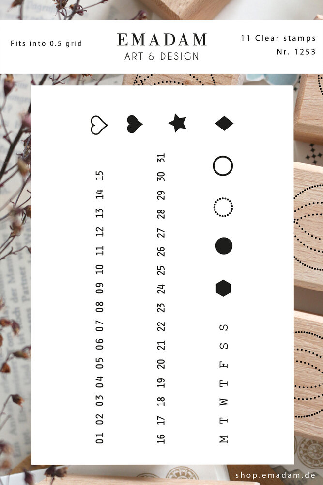 Emadam Clear Stamp Horizontal Month Numbers (1253)