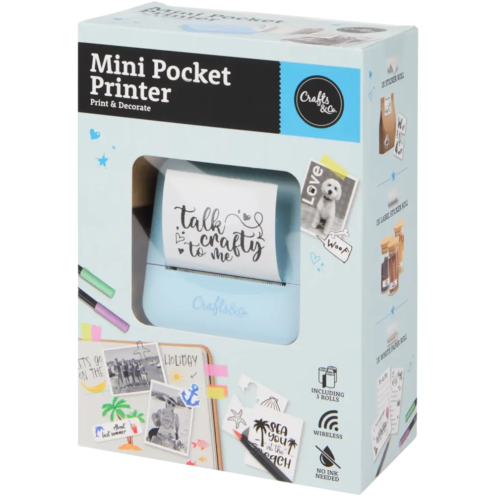 Crafts & Co. Mini Pocket Printer Blue (3210817)